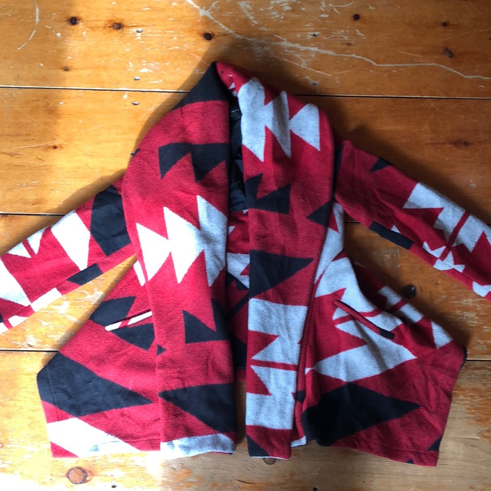 Southwester pattern Zara coat with handkerchief hem